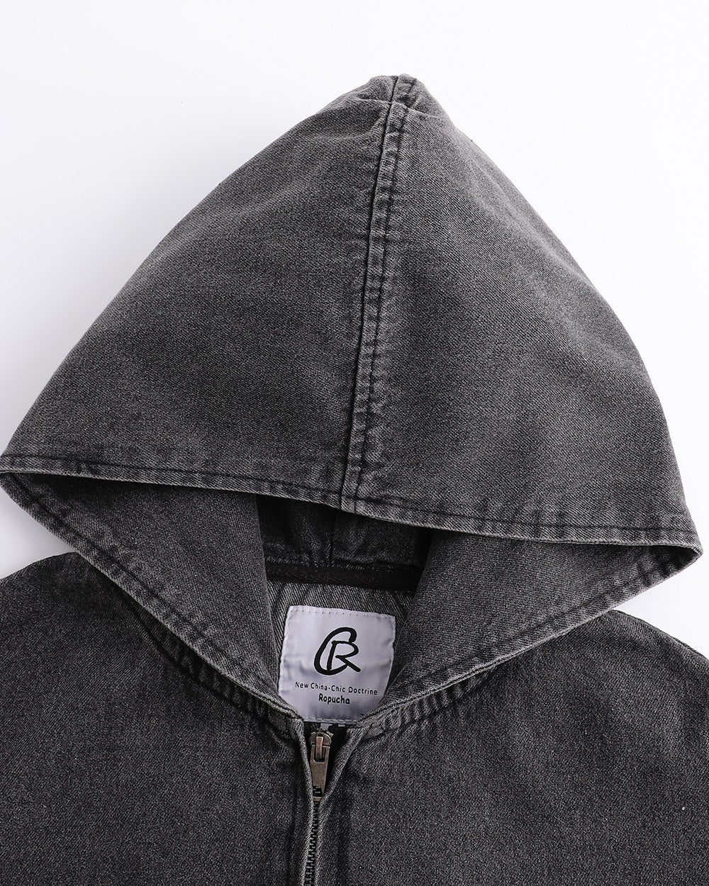 Washed Hooded Denim Jacket